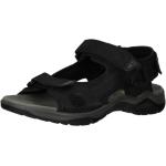 Schwarze Salamander Outdoor-Sandalen mit Klettverschluss in Komfortweite aus Glattleder leicht für Herren für den für den Sommer 