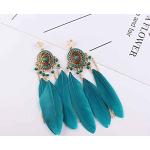 Blaue Elegante Ohrclips aus Emaille für Damen 