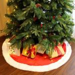 Reduzierte Rote Salcar Runde Weihnachtsbaumdecken aus Kunstfell Handwäsche 