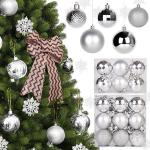 Reduzierte Silberne Salcar Christbaumkugeln & Weihnachtsbaumkugeln matt aus Kunststoff 