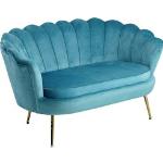 Reduzierte Blaue SalesFever Zweisitzer-Sofas aus Samt Breite 100-150cm, Höhe 50-100cm, Tiefe 50-100cm 2 Personen 