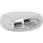 Weiße Moderne Ovale Hochglanz-Couchtische lackiert aus Glas Breite 100-150cm, Höhe 0-50cm, Tiefe 50-100cm 
