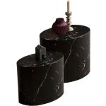 Schwarze SalesFever Ovale Beistelltisch Sets aus MDF ausziehbar Breite 0-50cm, Höhe 0-50cm, Tiefe 0-50cm 2-teilig 