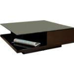 Schwarze Moderne SalesFever Quadratische Hochglanz-Couchtische lackiert aus Holz mit Schublade Breite 100-150cm, Höhe 0-50cm, Tiefe 50-100cm 