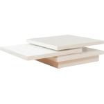 Weiße Moderne Rechteckige Hochglanz-Couchtische lackiert aus Holz ausziehbar Breite 100-150cm, Höhe 0-50cm, Tiefe 50-100cm 