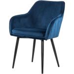 Blaue Moderne SalesFever Esszimmerstühle & Küchenstühle aus Samt mit Armlehne 