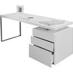 Reduzierte Weiße SalesFever Rechteckige Schreibtische mit Stauraum mit Schublade Breite 150-200cm, Höhe 50-100cm, Tiefe 50-100cm 