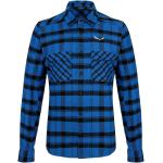 Reduzierte Blaue Karo Salewa Puez Outdoor-Hemden aus Polyamid für Herren Übergrößen 