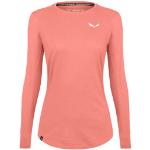 Pinke Langärmelige Salewa Bio T-Shirts aus Jersey für Damen 