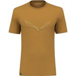 Braune Melierte Kurzärmelige Salewa Pure Rundhals-Ausschnitt T-Shirts aus Jersey für Herren 