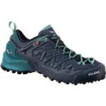 Blaue Salewa Wildfire Gore Tex Outdoor Schuhe mit Schnürsenkel für Damen Größe 41 