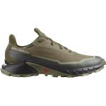 Olivgrüne Salomon Alphacross Gore Tex Trailrunning Schuhe atmungsaktiv Übergrößen 