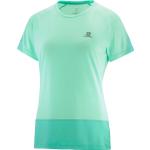Blaue Kurzärmelige Salomon T-Shirts mit Meer-Motiv aus Polyamid für Damen Größe S 