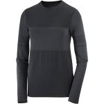 Schwarze Langärmelige Salomon T-Shirts aus Polyamid für Damen Größe M für den für den Herbst 