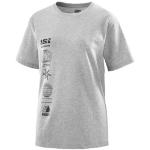 Graue Kurzärmelige Salomon T-Shirts für Damen Größe L 