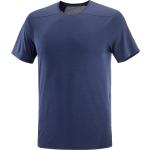 Marineblaue Kurzärmelige Salomon Outline T-Shirts aus Polyester für Herren Größe M 