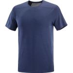 Marineblaue Kurzärmelige Salomon Outline T-Shirts aus Polyester für Herren Größe S 