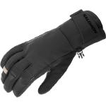 Schwarze Salomon QST Gore Tex Lederhandschuhe mit Klettverschluss aus Leder für Herren Größe S für den für den Herbst 