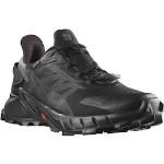 Schwarze Salomon Supercross Gore Tex Trailrunning Schuhe mit Schnellverschluss aus Textil wasserdicht für Herren Größe 40,5 