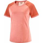 Rosa Melierte Kurzärmelige Salomon Outline T-Shirts aus Mesh für Damen Größe XS für den für den Herbst 