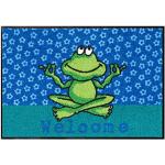 Salonloewe Fußmatte waschbar Yoga Frosch 50x75 cm witzig Comic speziell Eingangs-Matte originell
