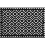 Schwarze Ethno Allergiker Salonlöwe Fußmatten aus Textil maschinenwaschbar 