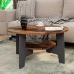 Braune Moderne Möbel Exclusive Runde Beistelltische Rund 43 cm aus Holz Breite 50-100cm, Höhe 0-50cm, Tiefe 50-100cm 