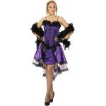 Fliederfarbene Buttinette Saloon Girl Kostüme mit Volants für Damen Größe S 