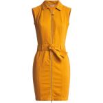 Gelbe Salsa Jeans Herbstkleider mit Reißverschluss aus Denim für Damen Größe XL 