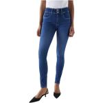 Blaue Salsa Jeans Skinny Jeans mit Reißverschluss aus Denim enganliegend für Damen Weite 27, Länge 30 