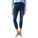 Reduzierte Blaue Salsa Jeans Straight Leg Jeans mit Reißverschluss aus Denim für Damen Weite 31, Länge 28 