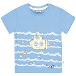 Blaue Maritime Salt and Pepper Bio U-Boot-Ausschnitt Kinder T-Shirts für Babys Größe 62 