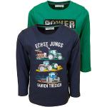 Reduzierte Grüne Langärmelige Salt and Pepper Pailletten Shirts für Kinder mit Traktor-Motiv mit Pailletten aus Baumwolle für Jungen Größe 98 