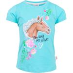 Cyanblaue Salt and Pepper Kinder T-Shirts mit Pferdemotiv aus Baumwolle für Mädchen Größe 146 