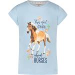 Blaue Salt and Pepper Pailletten Shirts für Kinder mit Pferdemotiv mit Pailletten aus Baumwolle für Mädchen Größe 134 für den für den Sommer 