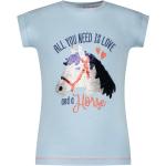 Reduzierte Hellblaue Salt and Pepper Rundhals-Ausschnitt Pailletten Shirts für Kinder aus Baumwolle für Mädchen Größe 98 