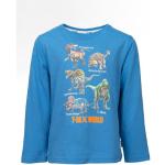 Blaue Motiv Langärmelige Salt and Pepper Meme / Theme Dinosaurier Printed Shirts für Kinder & Druck-Shirts für Kinder mit Dinosauriermotiv aus Baumwolle 