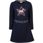 Marineblaue Sterne Langärmelige Salt and Pepper Kinderlangarmkleider mit Pferdemotiv mit Glitzer aus Baumwolle für Mädchen Größe 122 