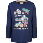 Blaue Langärmelige Salt and Pepper Longsleeves für Kinder & Kinderlangarmshirts mit Traktor-Motiv aus Baumwolle Größe 110 