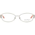 Silberne Ferragamo Vollrand Brillen für Damen 