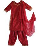 Rote Bollywood-Kostüme aus Chiffon für Damen Größe L 