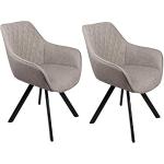 Graue Moderne SAM Designer Stühle aus Kunstleder mit Armlehne 2-teilig 