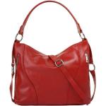 Rote Samantha Look Lederhandtaschen mit Reißverschluss aus Kunstfaser mit Handyfach für Damen 