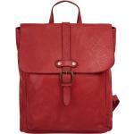Rote Samantha Look City-Rucksäcke aus Leder mit Außentaschen für Damen klein 