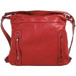 Rote Vintage Samantha Look Lederhandtaschen mit Reißverschluss aus Glattleder für Damen 