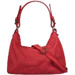 Rote Geflochtene Samantha Look Lederhandtaschen mit Reißverschluss aus Glattleder mit Handyfach für Damen 