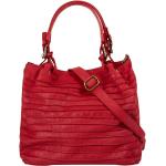 Rote Samantha Look Lederhandtaschen aus Glattleder mit Innentaschen für Damen 