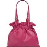 Pinke Lederhandtaschen aus Glattleder für Damen 