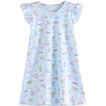 Blaue Kindernachthemden & Kindernachtkleider mit Rüschen aus Baumwolle für Mädchen Größe 140 für den für den Frühling 