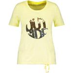 Zitronengelbe Kurzärmelige Gerry Weber Samoon Rundhals-Ausschnitt T-Shirts für Damen Größe XL Große Größen 